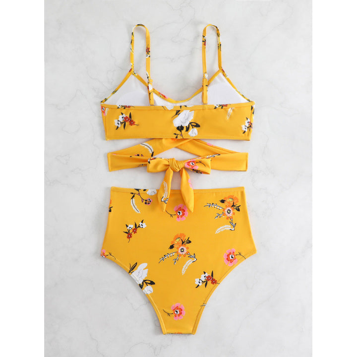 Damen Bikiniset mit hohem Bund und geknotetem Oberteil Echo Archiv
