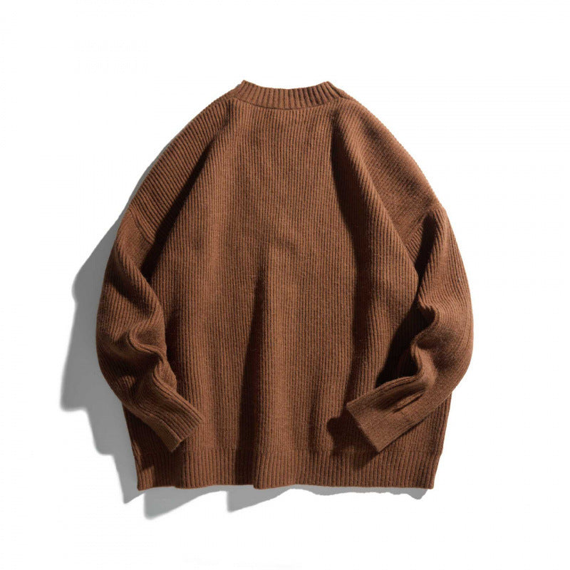 Unisex Oversize-Feinstrick-Cardigan mit V-Ausschnitt, Knopfleiste und aufgesetzten Taschen Echo Archiv