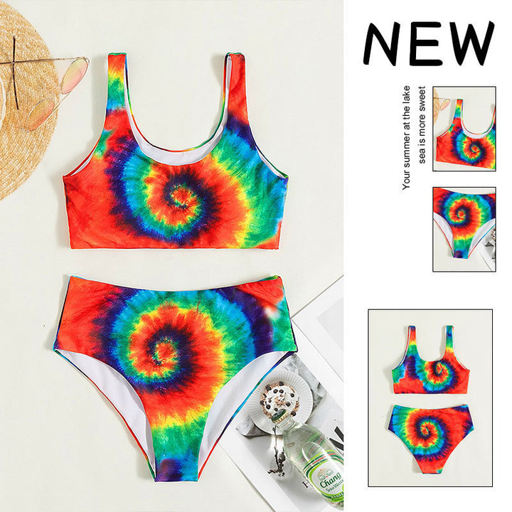 Damen Zweiteiliges Badeanzug-Set mit buntem Spiral-Design Echo Archiv