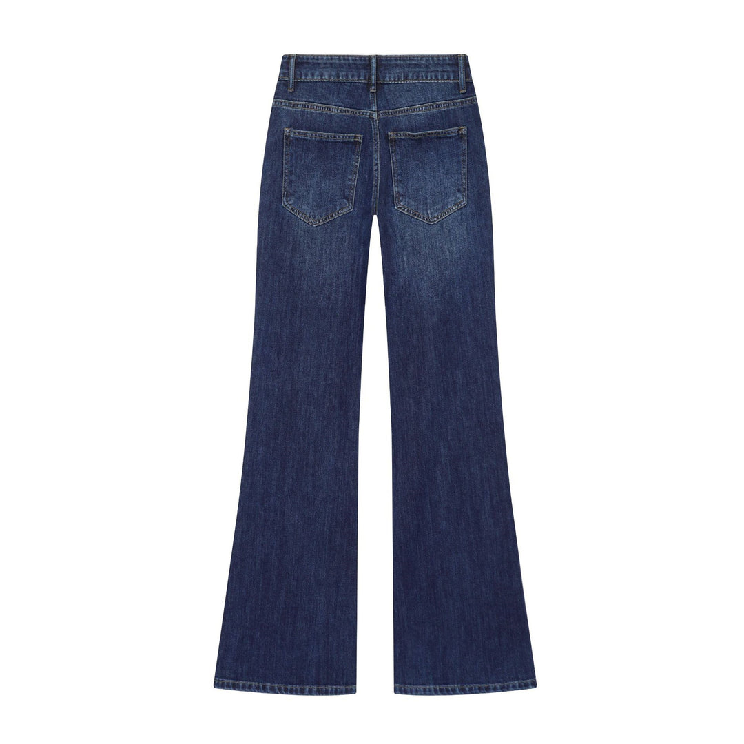Damen weite Highwaist-Jeanshose mit aufgesetzten Taschen und Bügelfalte Echo Archiv