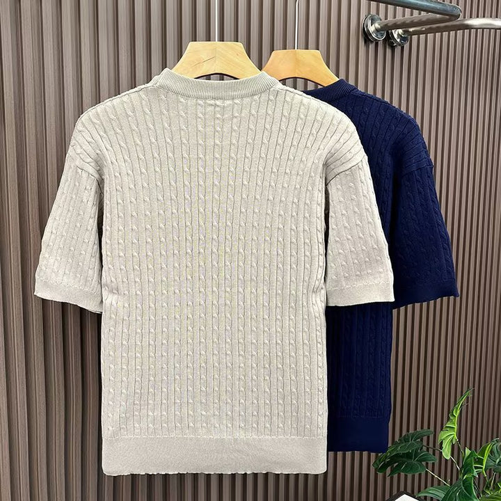 Damen Eleganter Strickpullover mit Kurzarm – Mavelle