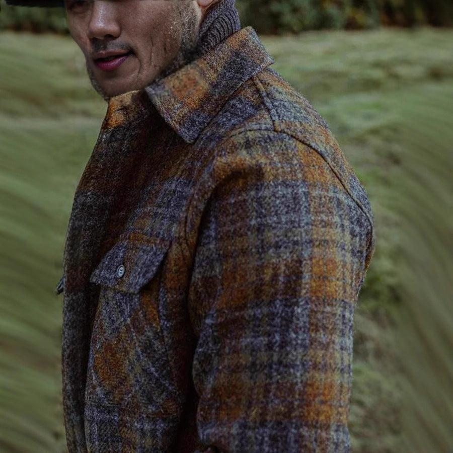 Herren Gemusterte Flanelljacke mit praktischen Taschen Echoarchiv