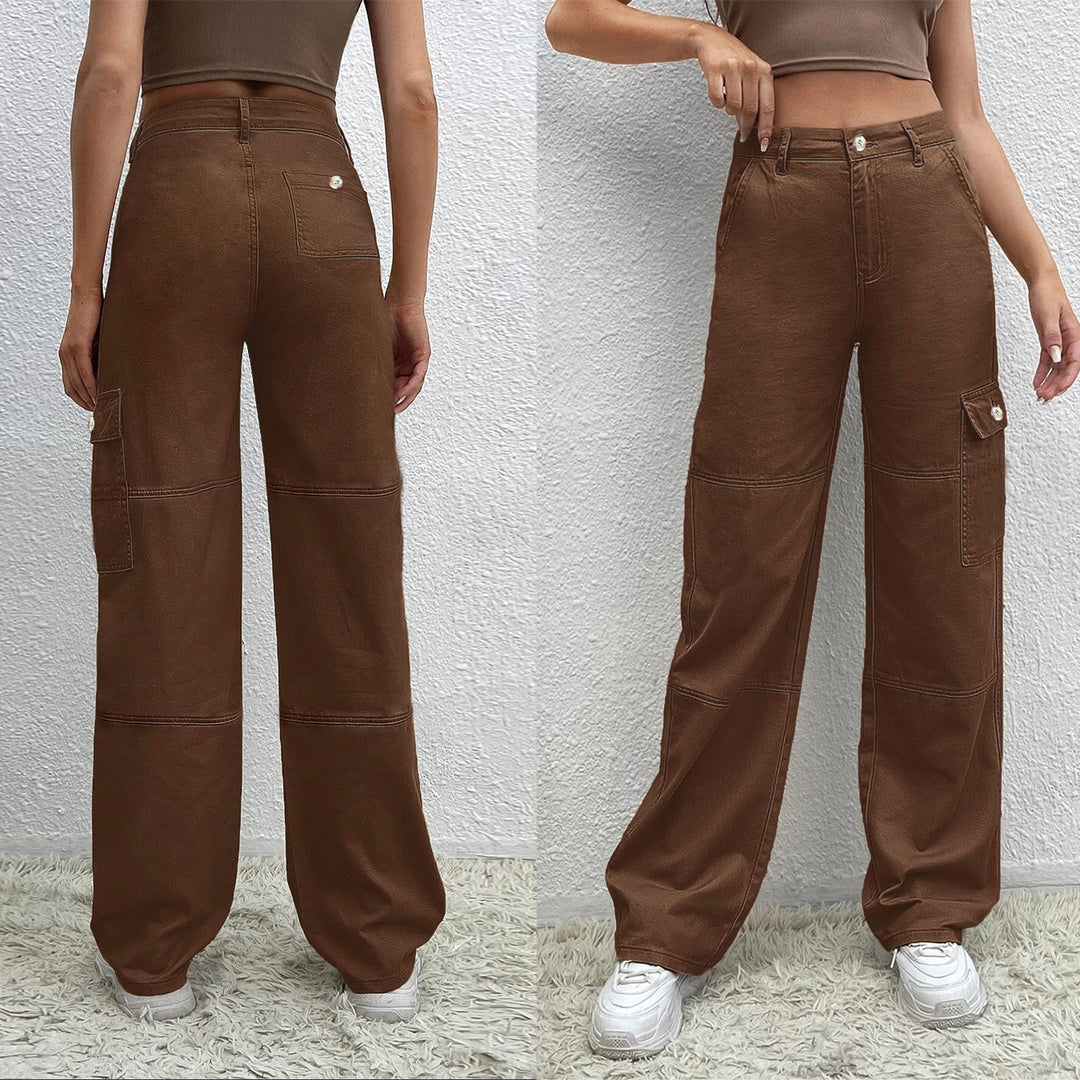 Damen Hochtaillierte Utility-Cargo-Hose im Wide‑Leg aus robustem Denim Echo Archiv