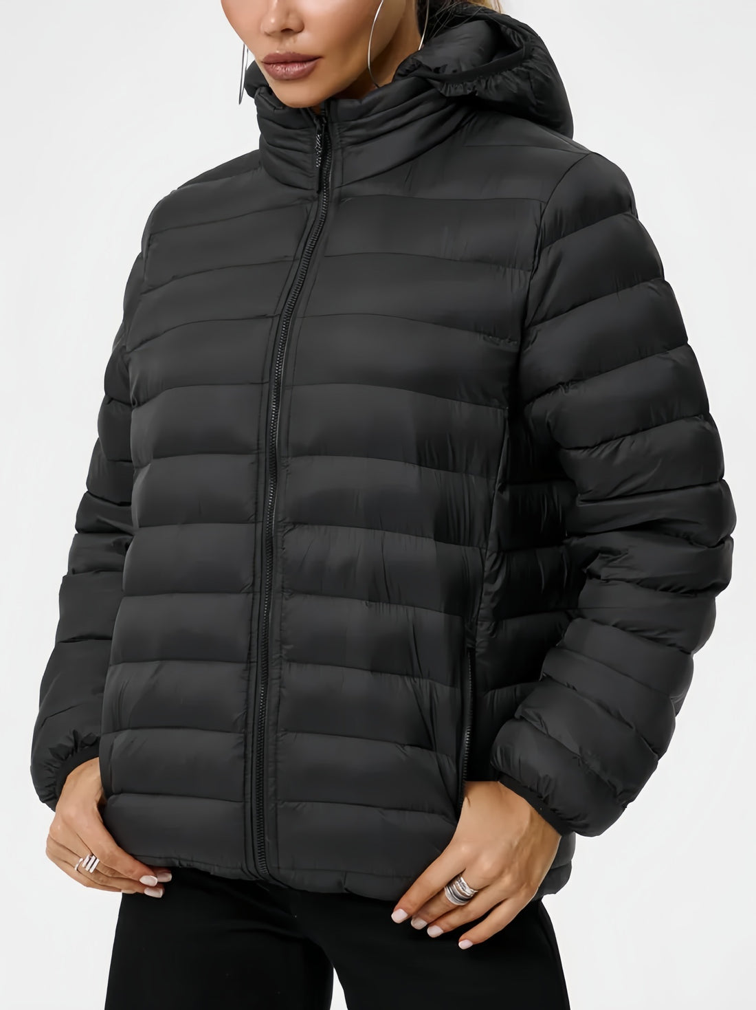 Damen Moderne Steppjacke mit Kapuze – Célinea