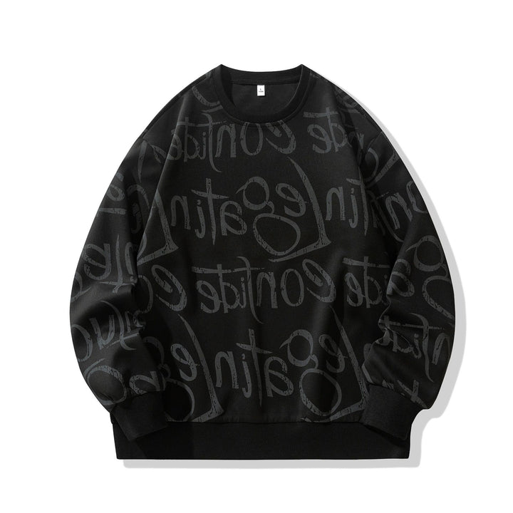 Herren Sweatshirt mit kreativem Motiv und weichem Innenfutter Hedi-Mode