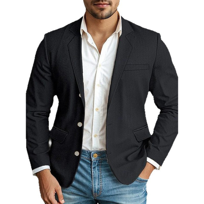 Herren eleganter Blazer mit strukturiertem Design und praktischen Taschen Echoarchiv