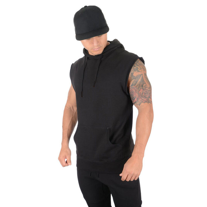Herren Ärmelloser Hoodie mit praktischer Kängurutasche Echoarchiv