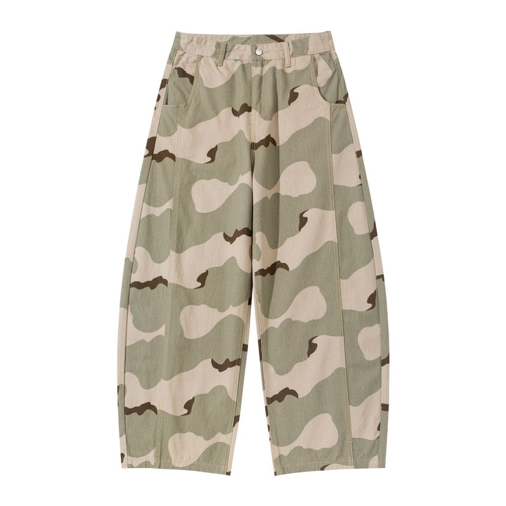 Damen Weite Cropped Cargohose im Camouflage Utility‑Look Echoarchiv