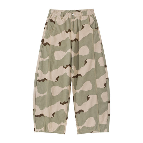 Damen Weite Cropped Cargohose im Camouflage Utility‑Look Echoarchiv
