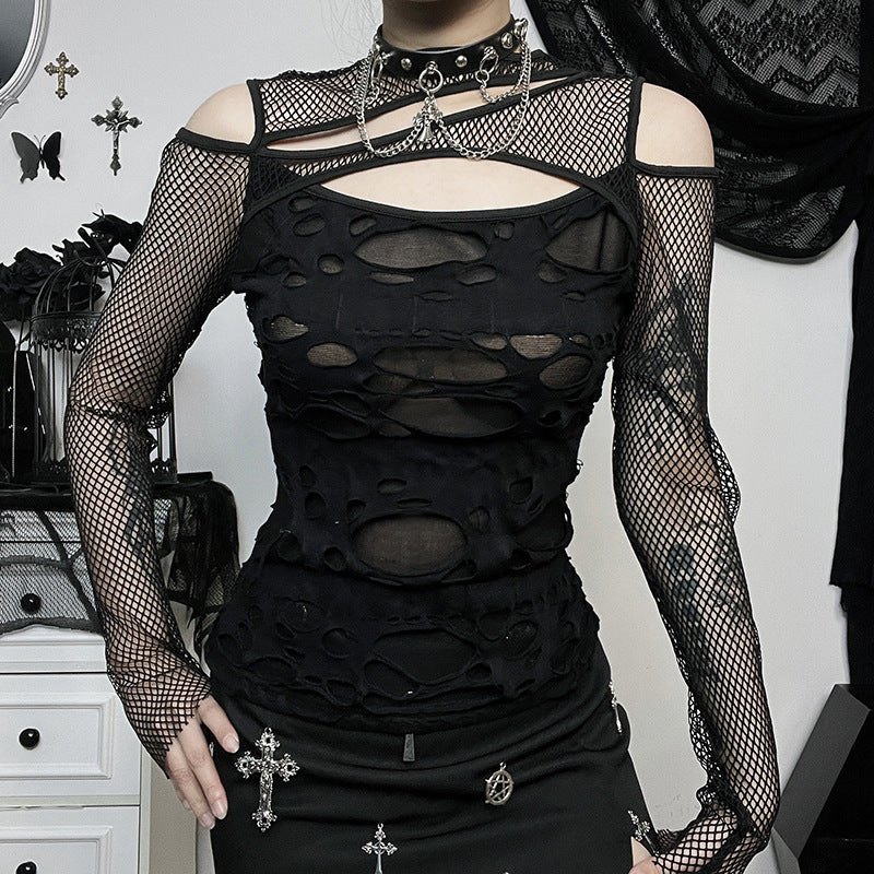 Damen Modisches Oberteil mit transparentem Mesh-Design und raffinierten Cut-Outs Echo Archiv