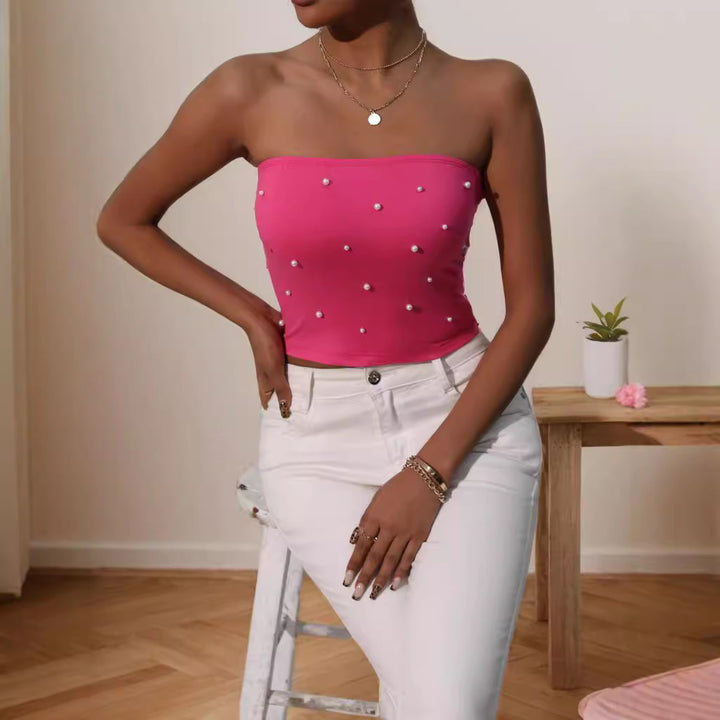 Damen Bandeau-Top mit eleganten Perlenapplikationen Echo Archiv