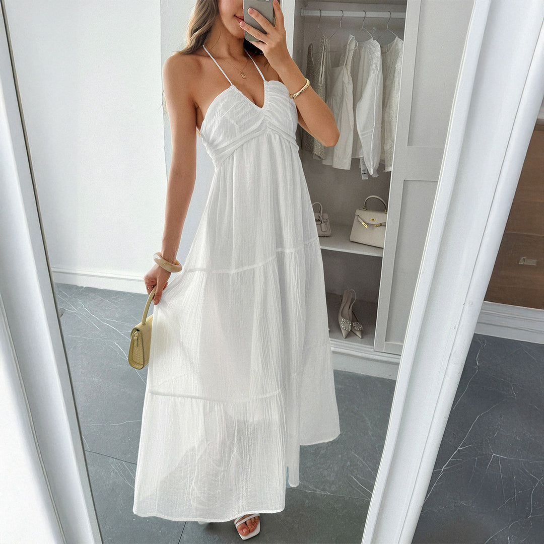 Damen Maxidress mit elegantem Rüschendesign und verstellbaren Spaghettiträgern Echo Archiv