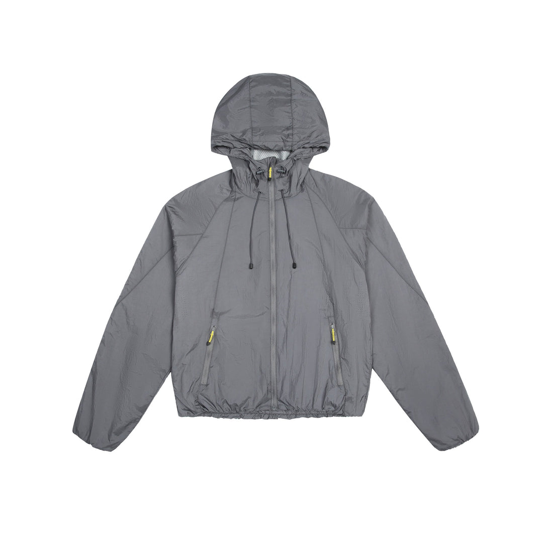 Unisex Leichter Windbreaker mit verstellbarer Kapuze, packbarer Nylonjacke Echoarchiv