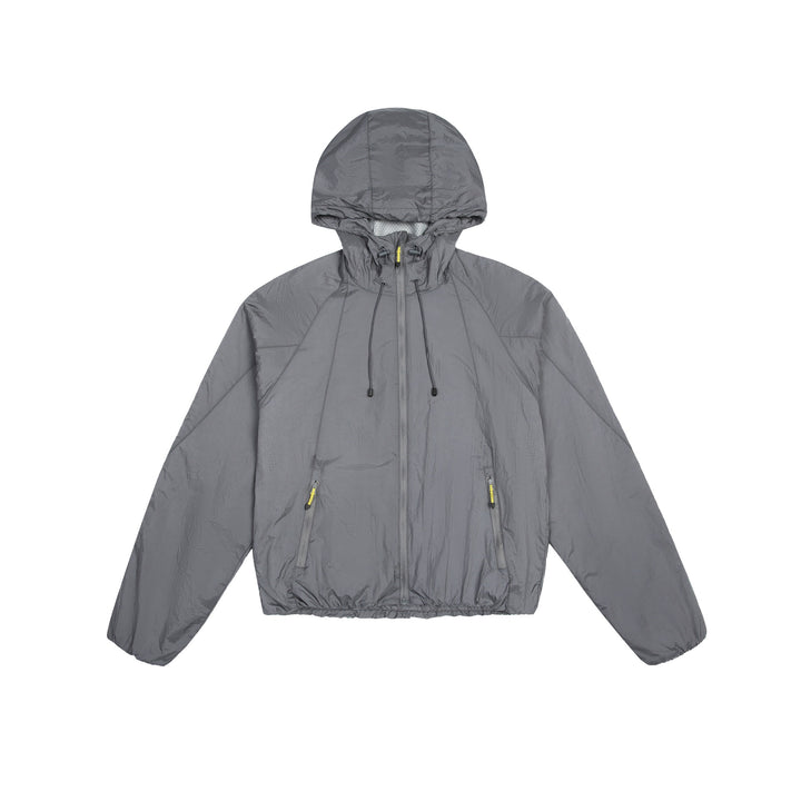 Unisex Leichter Windbreaker mit verstellbarer Kapuze, packbarer Nylonjacke Echoarchiv