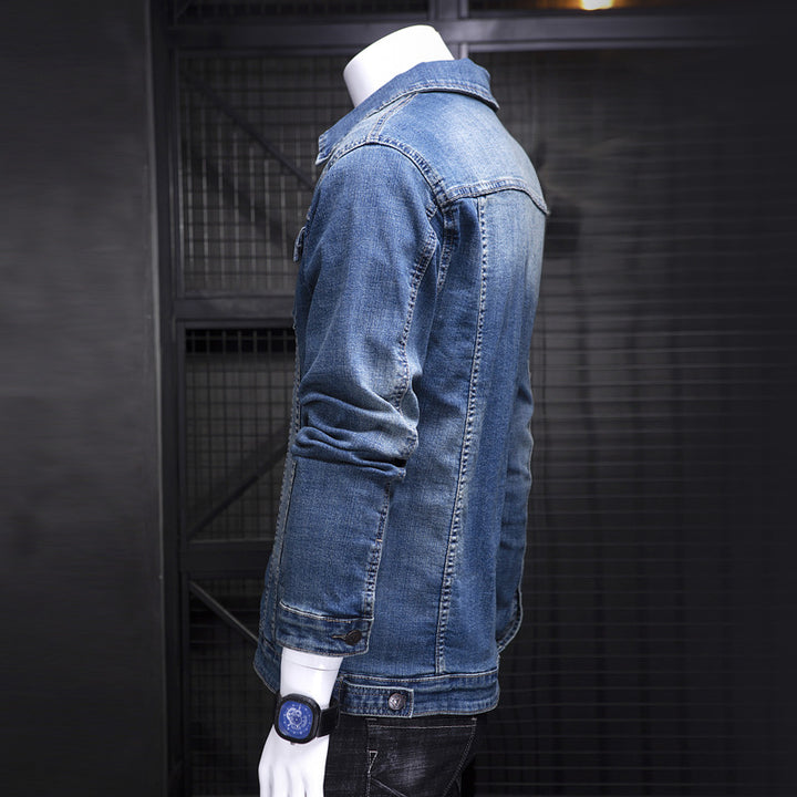 Herren Modische Jeansjacke mit Brusttaschen Echo Archiv