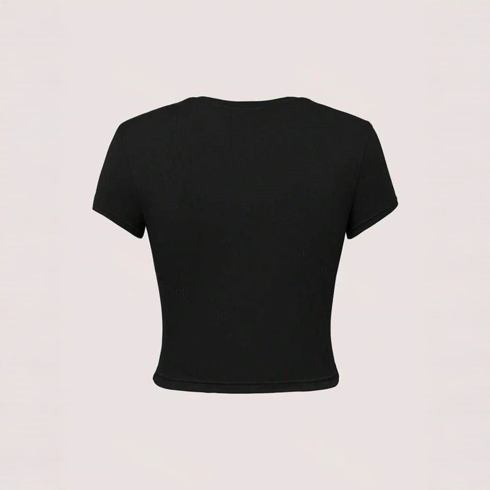 Damen lässiges Crop-T-Shirt mit kreativem Grafikdesign Echo Archiv