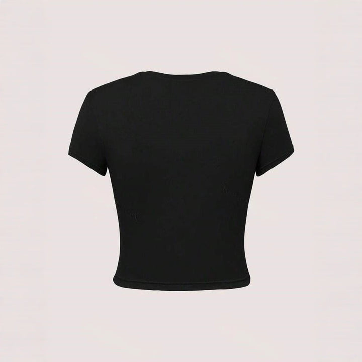 Damen lässiges Crop-T-Shirt mit kreativem Grafikdesign Echo Archiv