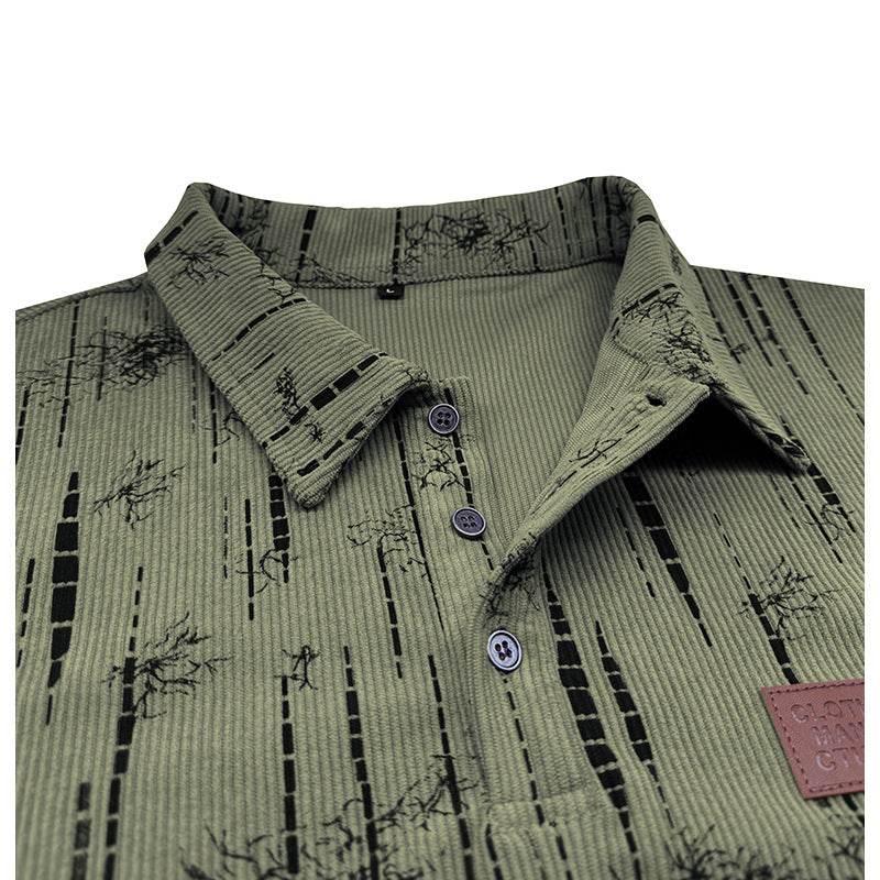 Herren modischer Pullover im strukturierten Design mit Kragen und Knopfleiste Echoarchiv
