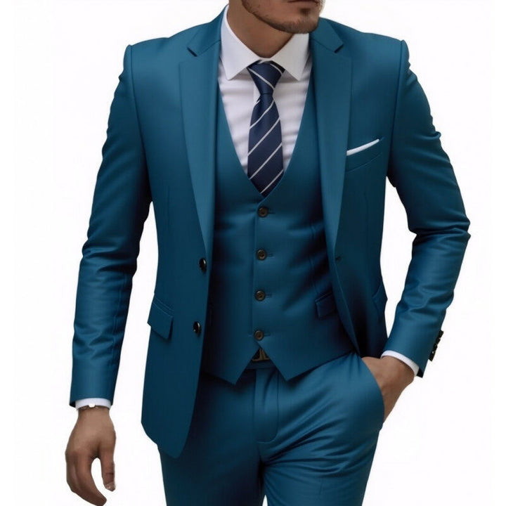 Herren nan dreiteiliges Slim-Fit Anzugset mit Weste, schmalem Revers und taillierter Silhouette Echo Archiv