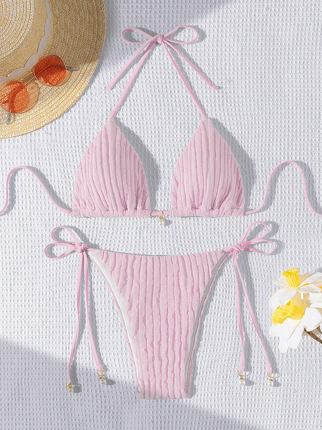 Damen Triangle-Bikini mit strukturiertem Design und verstellbaren Trägern Echo Archiv