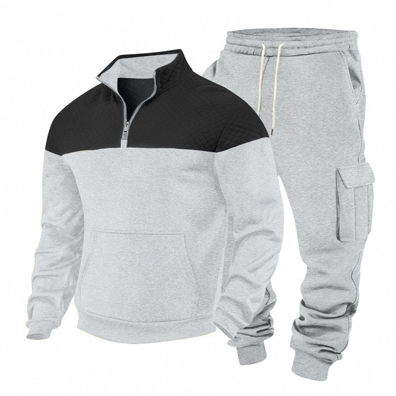 Herren Freizeit-Trainingsanzug mit Steppkragen und Cargo-Jogger Echoarchiv