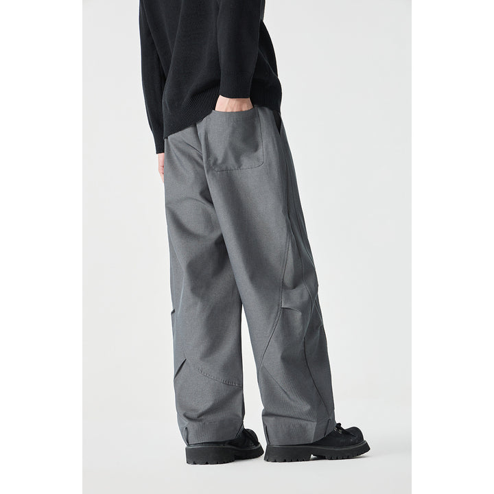 Herren Weite Cropped Cargohose mit Tunnelzug und Kniefalten Echoarchiv