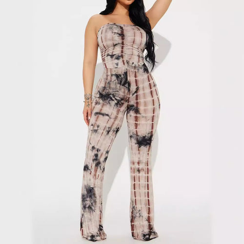 Damen Strapless Jumpsuit mit Raffungen und lässigem Schnitt Echo Archiv