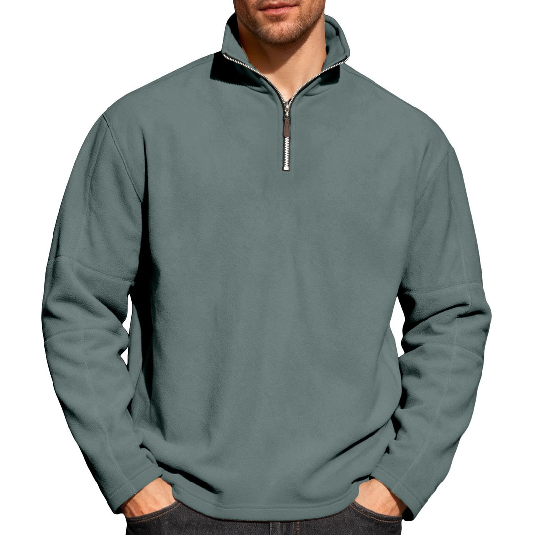 Herren nan leichter Mikrofleece-Performancepullover mit kurzem Reißverschluss Raglanärmeln und formgebenden Nähten Echo Archiv