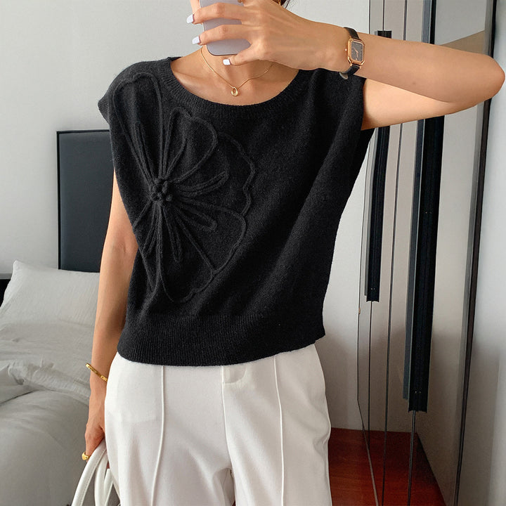 Damen Strickoberteil mit floralem Reliefdesign Echo Archiv