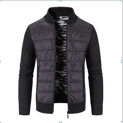 Herren modische hybride Jacke mit Strickärmeln und Stehkragen Echoarchiv