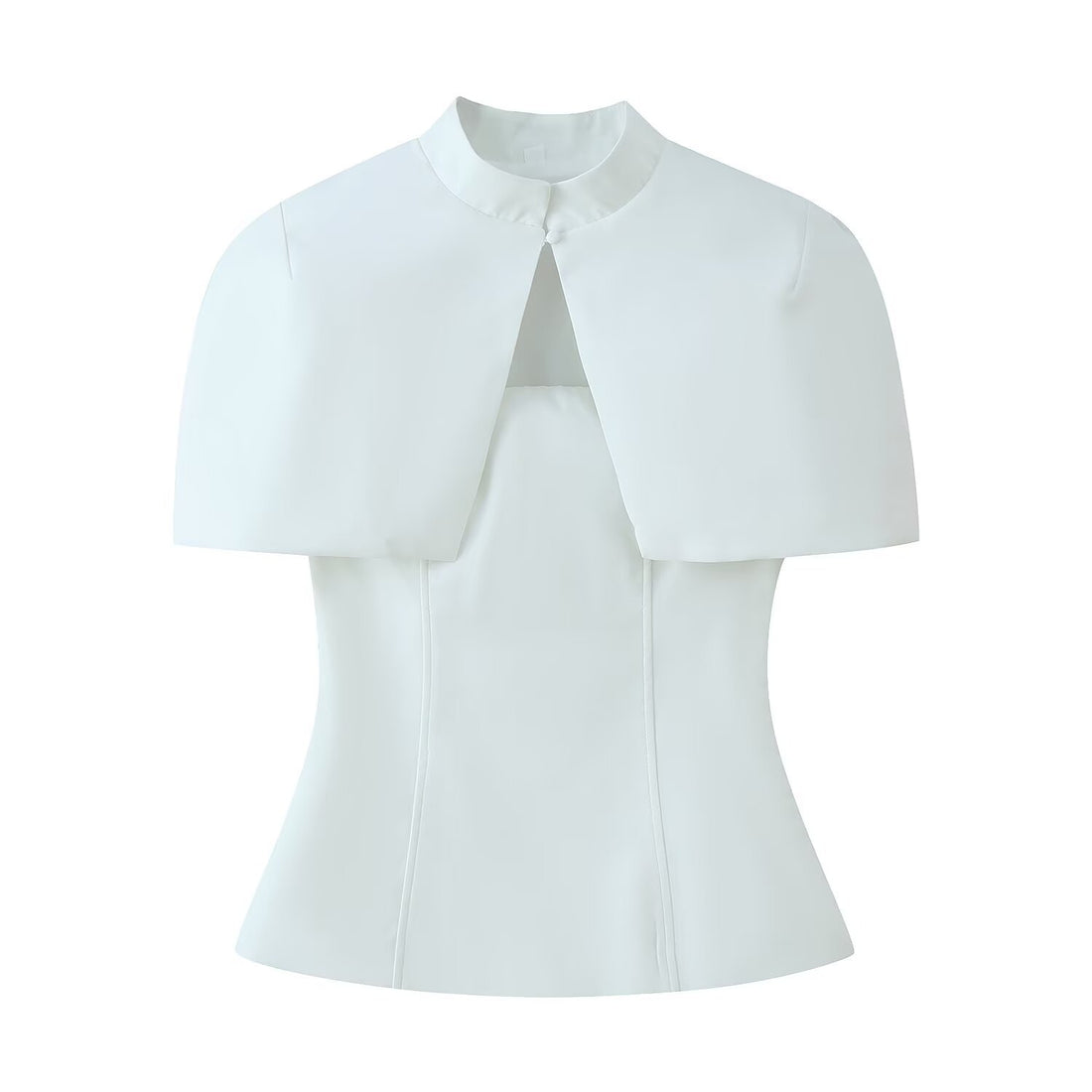 Damen Top mit Capelet-Überwurf und taillierter Peplum‑Silhouette Echoarchiv