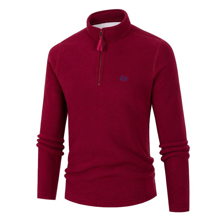 Herren Fleece Pullover mit Stehkragen und Reißverschluss Echoarchiv