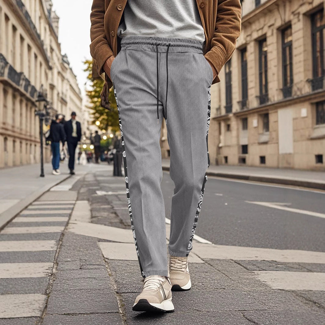 Herren stylische Jogginghose mit seitlichem Grafikdesign und elastischem Bund Echoarchiv