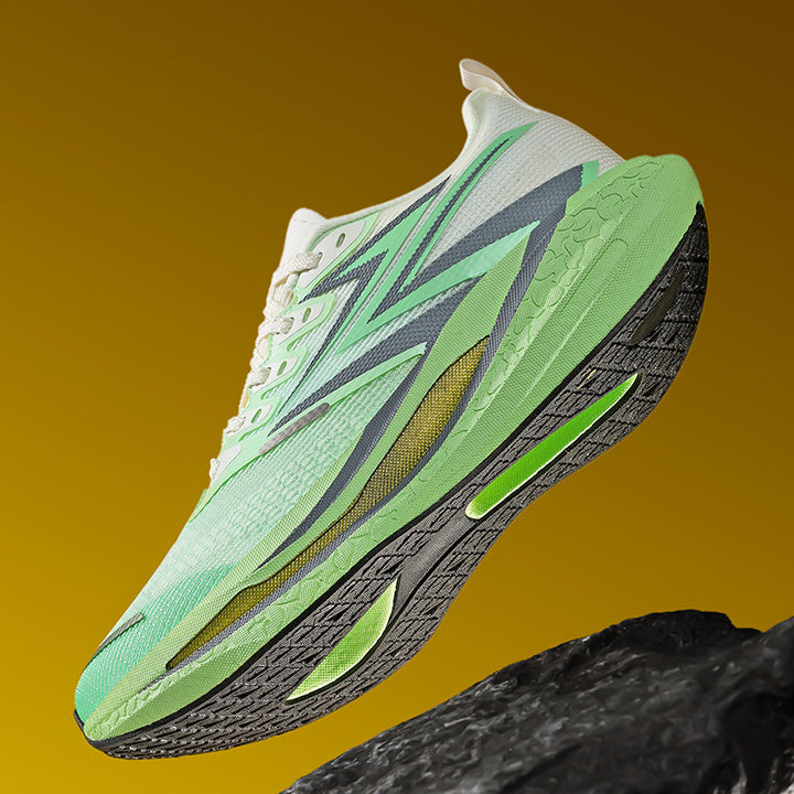 Unisex dynamische Straßenlaufschuhe mit gebogener Rocker‑Zwischensohle, reaktiver EVA‑Dämpfung und atmungsaktivem Strickobermaterial – Tavélo
