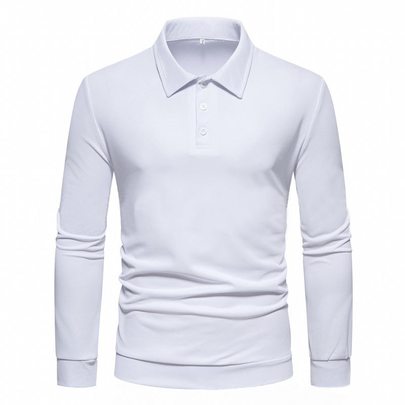 Herren Langarm Polohemd aus atmungsaktivem Stoff mit modernen Knopfdetails Echoarchiv