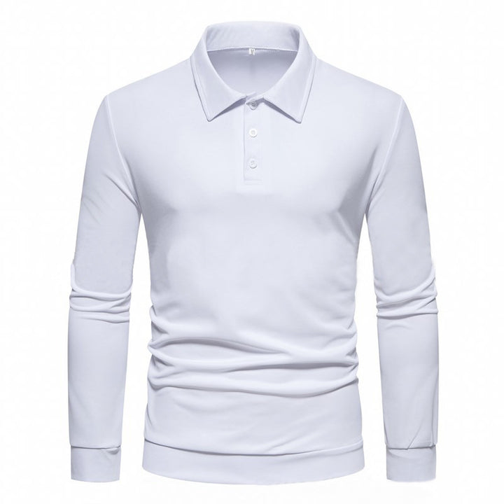 Herren Langarm Polohemd aus atmungsaktivem Stoff mit modernen Knopfdetails Echoarchiv