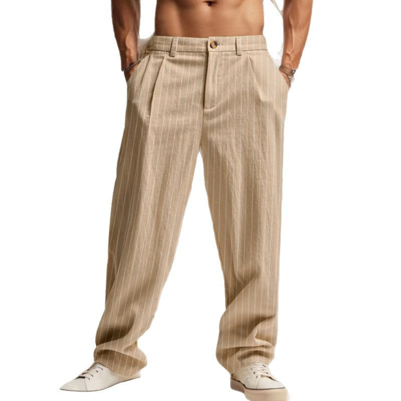 Herren Elegante gestreifte Freizeithose mit entspanntem Schnitt und praktischen Taschen Echoarchiv
