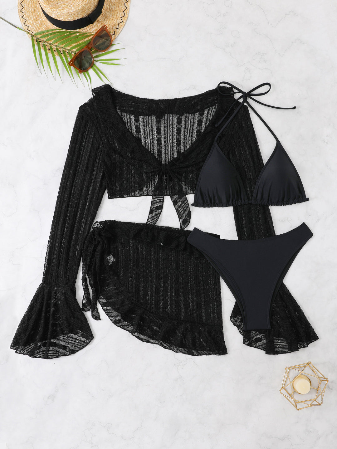 Damen Bikini-Set mit schickem Wickeloberteil und dekorativem Rock Echo Archiv