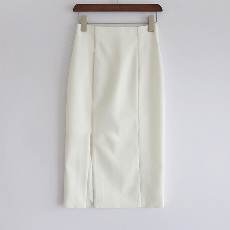 Damen Eleganter Bleistiftrock mit seitlichem Schlitz und feinem Stoff Echoarchiv