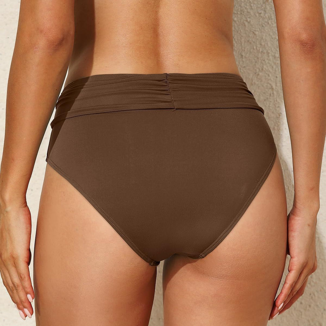 Damen Hochtaillierte Bikinihose mit eleganter Raffung Echo Archiv