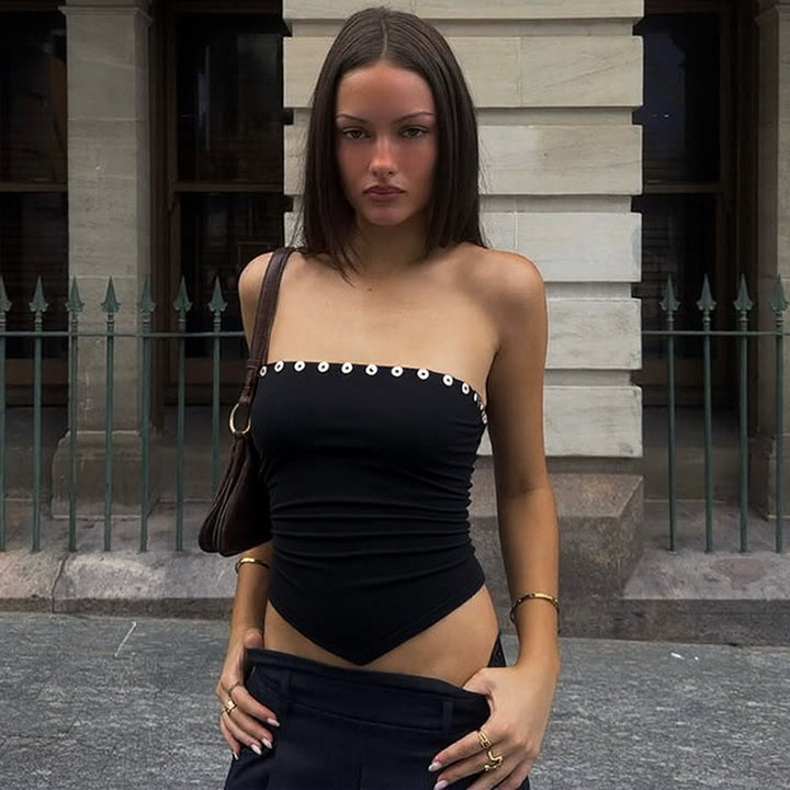 Damen Crop-Top mit raffinierten Rüschendetails und figurbetonter Passform Echo Archiv