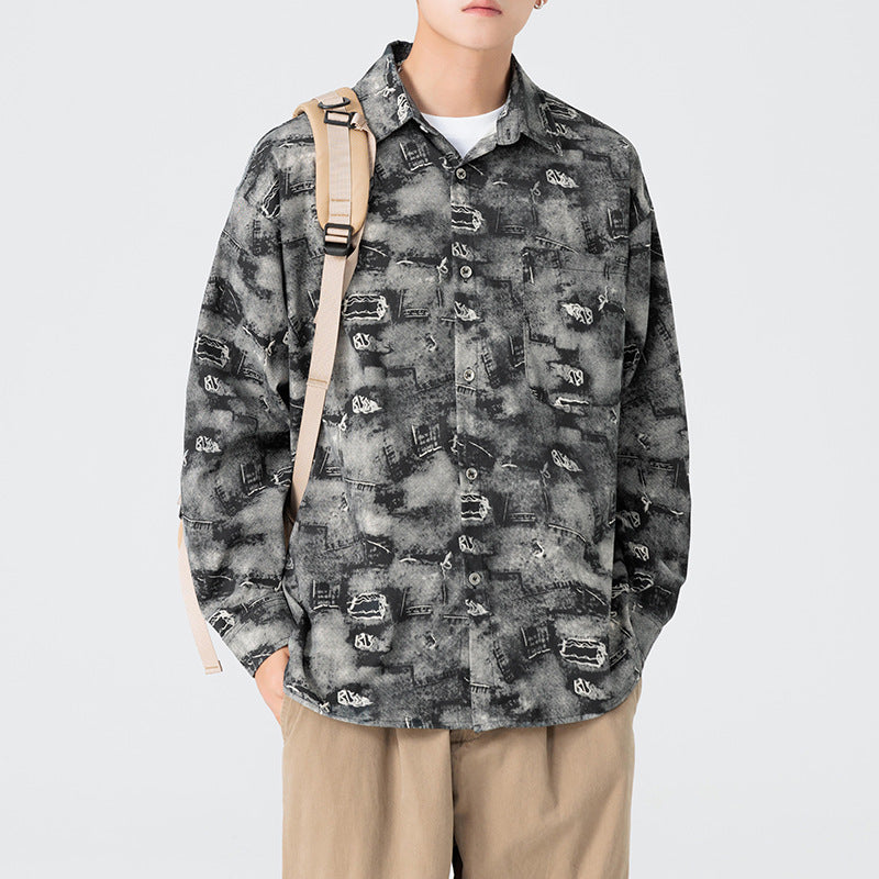 Herren Overshirt mit grafischem Muster Echoarchiv