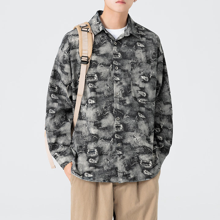 Herren Overshirt mit grafischem Muster Echoarchiv