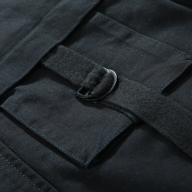Herren Canvas-Bomberjacke im Fieldstil mit Gurt- und Ringdetails – Brevano