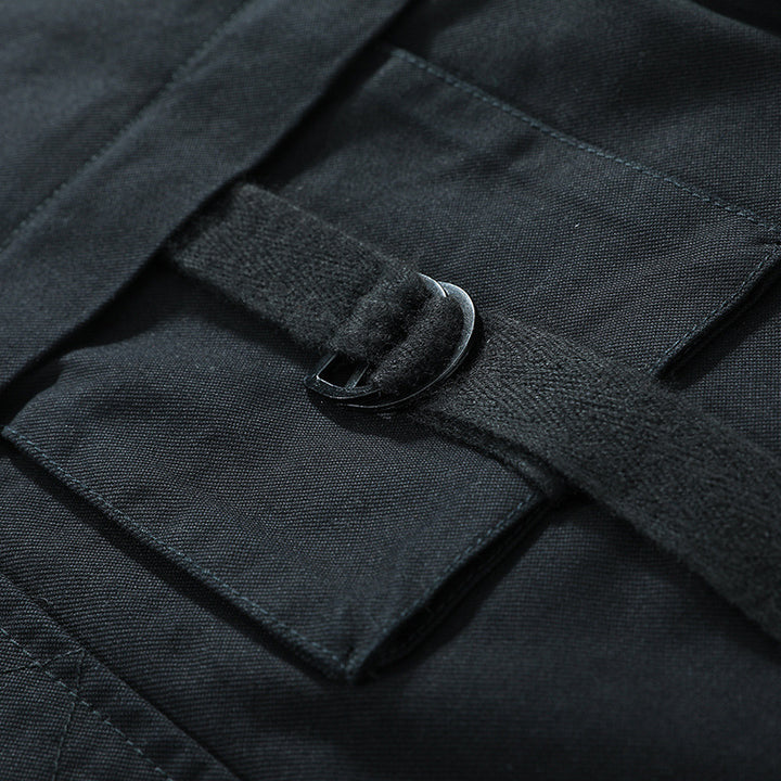 Herren Canvas-Bomberjacke im Fieldstil mit Gurt- und Ringdetails – Brevano