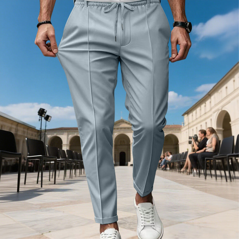 Herren moderne Chinohose mit bequemem elastischem Bund und praktischen Seitentaschen Echoarchiv