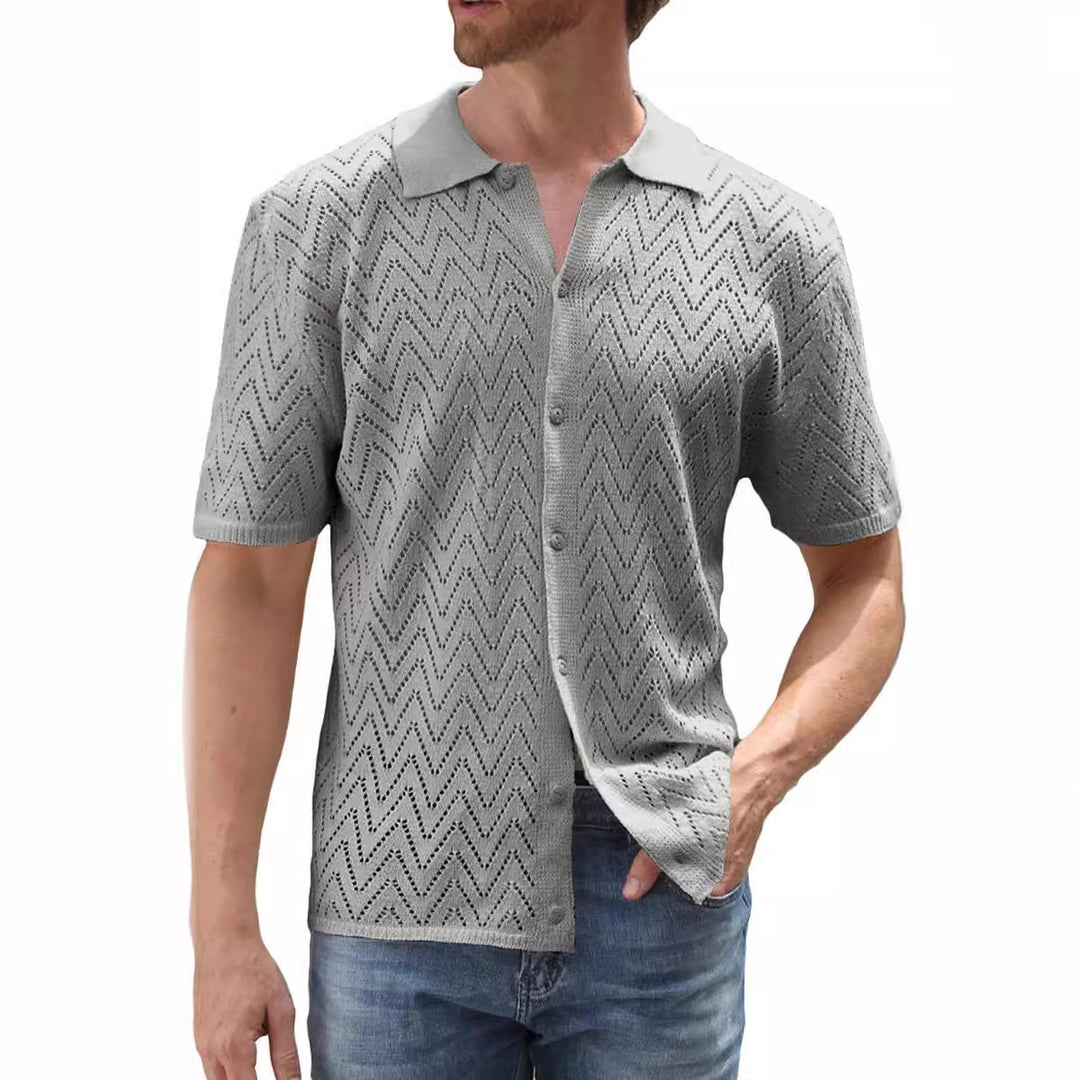 Herren Kurzarm Strickshirt Echoarchiv