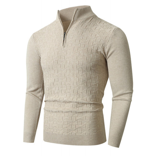 Herren hochwertiger Strickpullover mit halbem Reißverschluss Echoarchiv