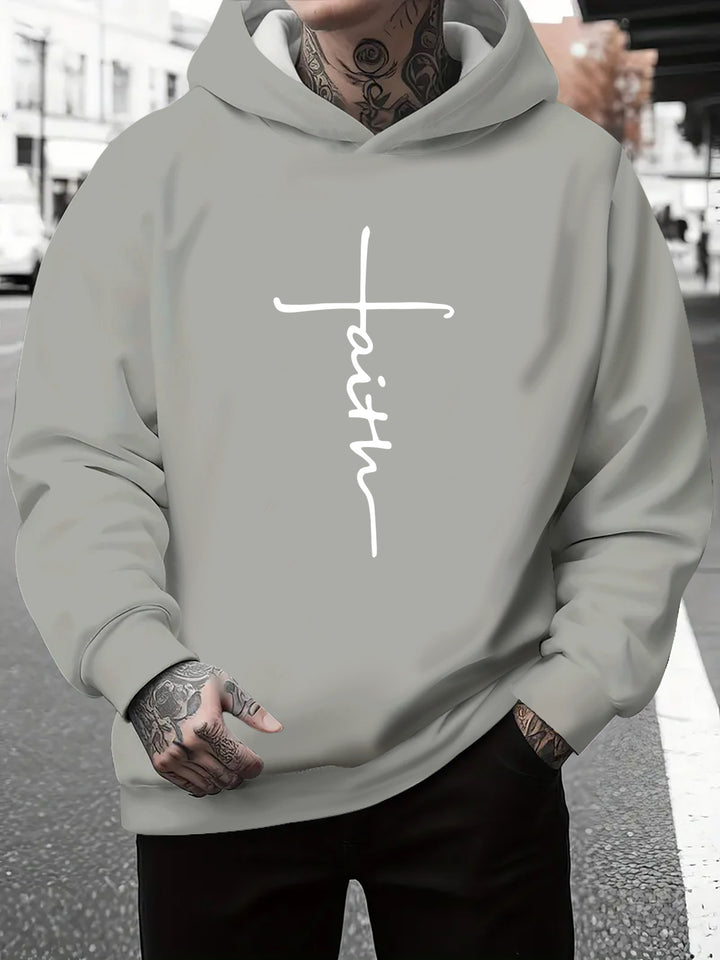 Herren Kapuzenpullover mit subtiler Farbverlauf-Optik und inspirierendem Schriftzug Echoarchiv