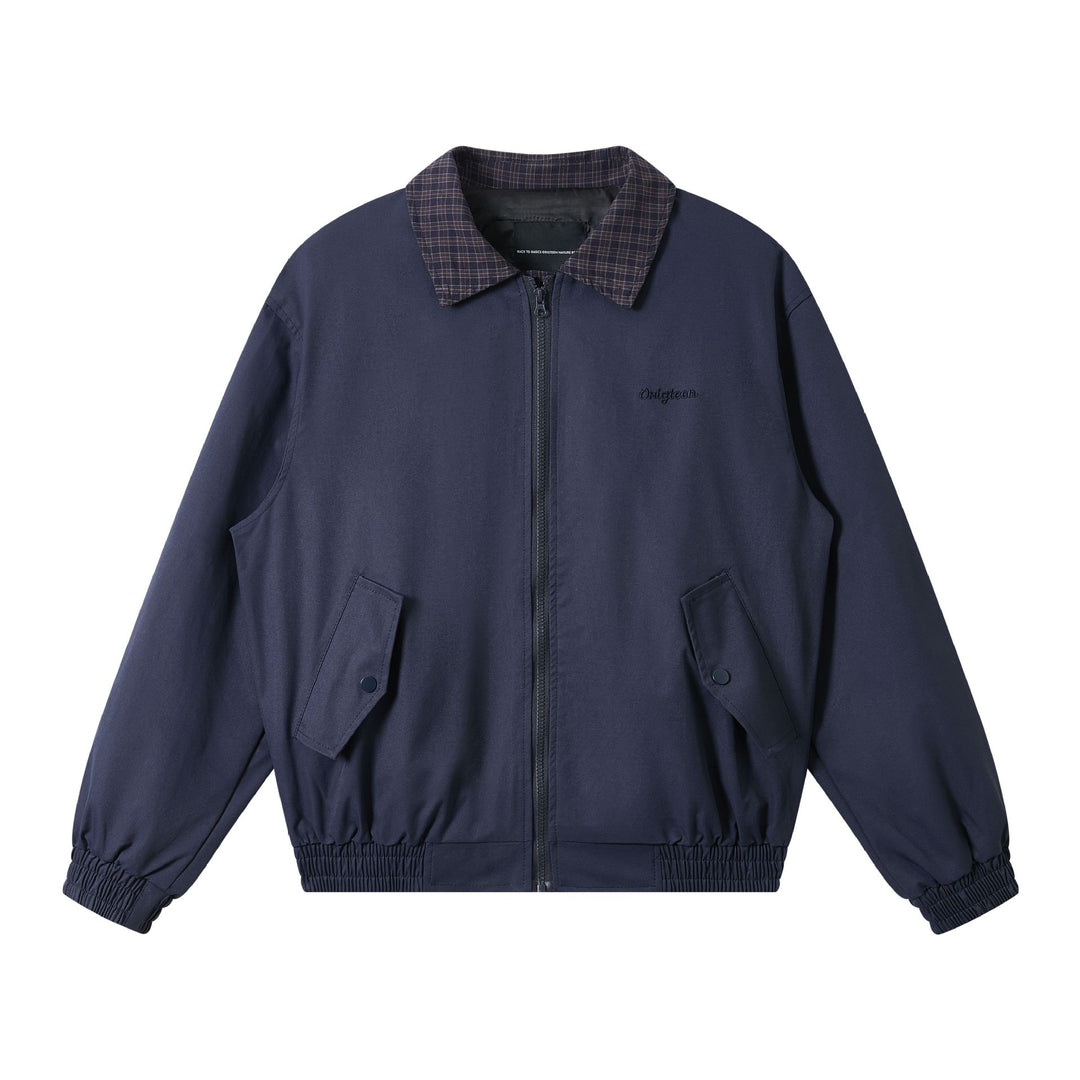 Herren Oversize‑Blousonjacke mit Karokragen und aufgesetzten Pattentaschen Echoarchiv
